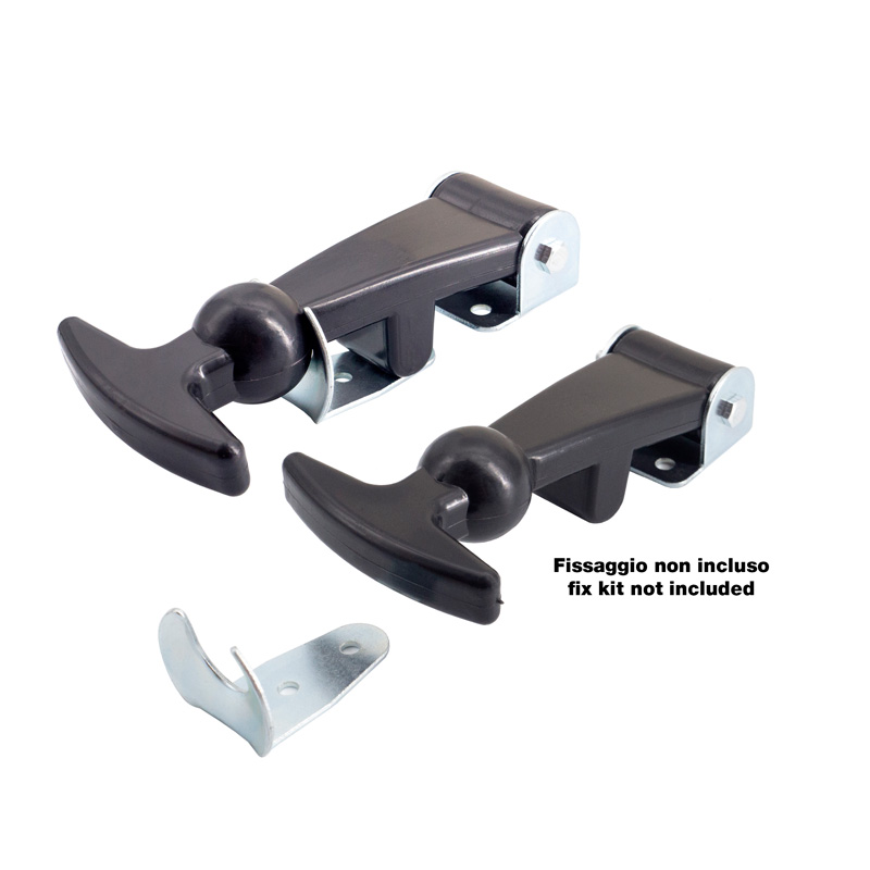 Simoni Racing Universele Motorkaphaken Type 6 - Zilver/Zwart - Quick Release