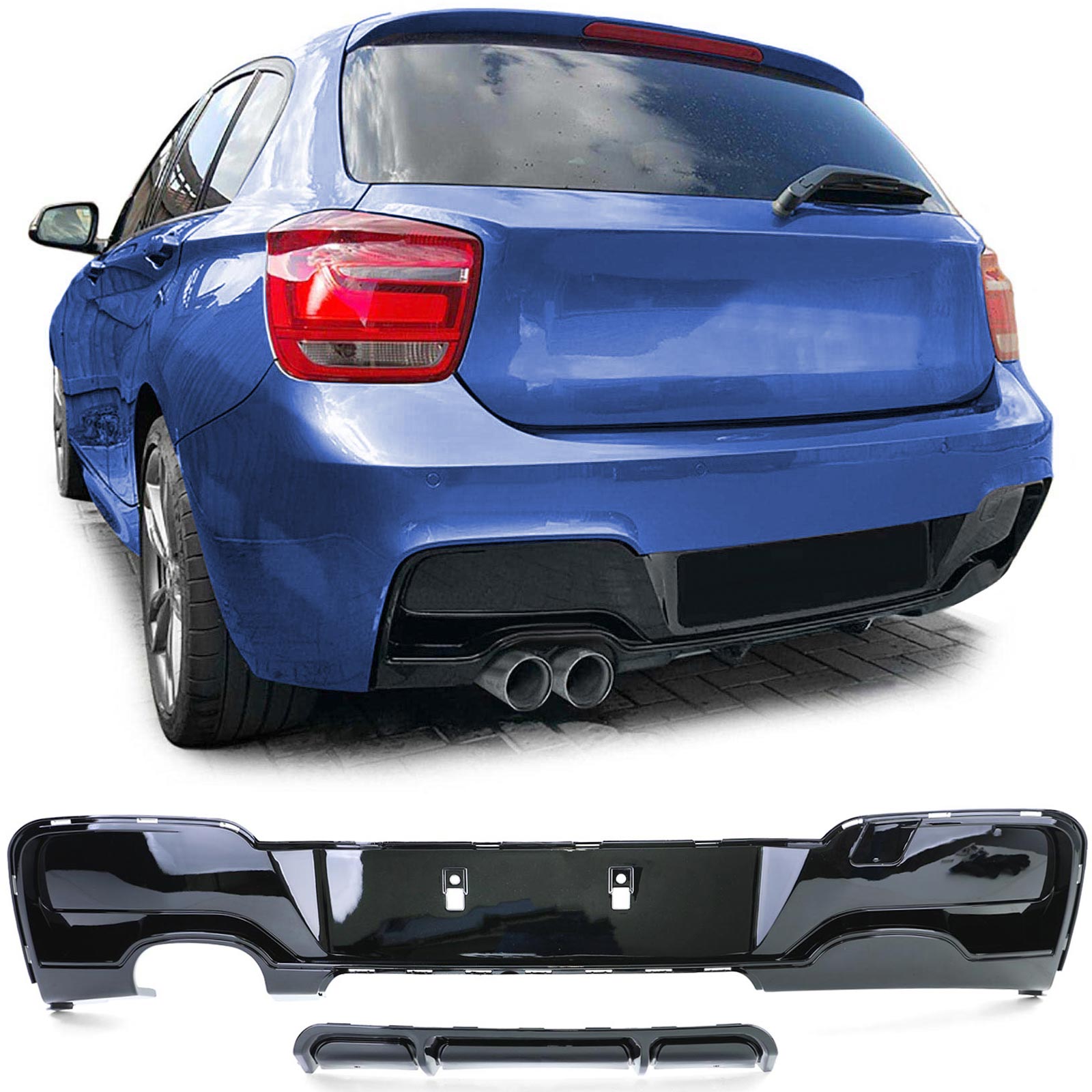 Diffuser BMW 1 Serie F20 F21 11-15 Glans Zwart