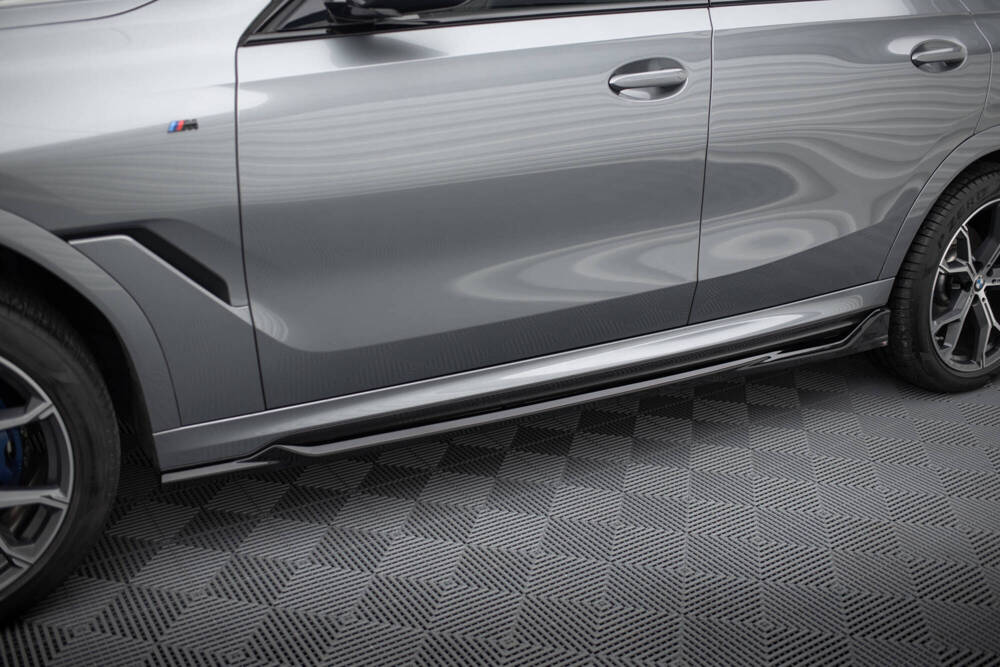Zijskirts V.1 BMW X6 M-pakket G06 FL Maxton Glans Zwart