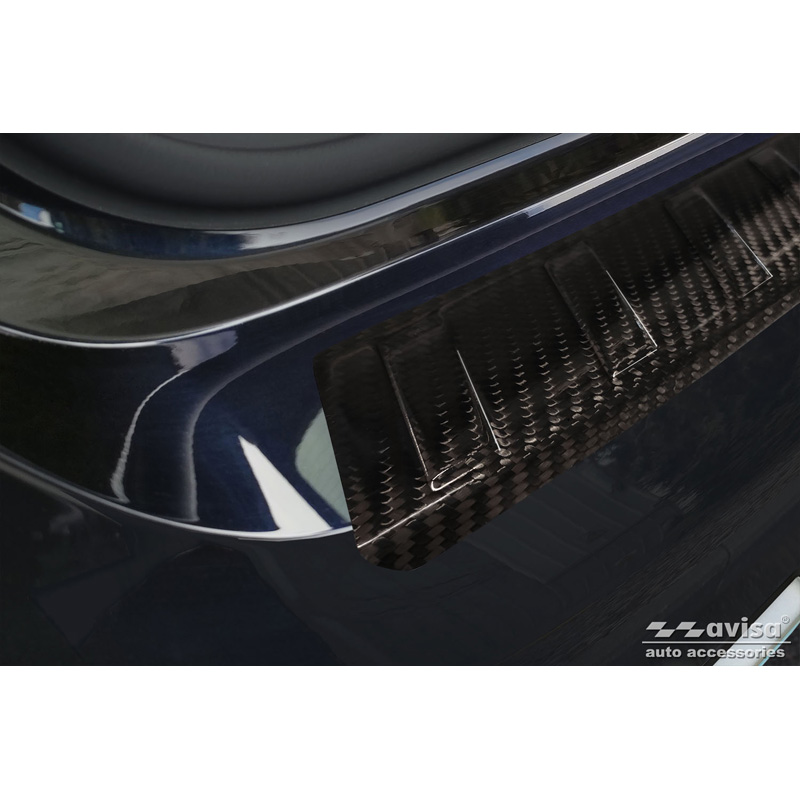 Real 3D Carbon Rear bumper protector  BMW iX3 (G08) 2020- 'Ribs'