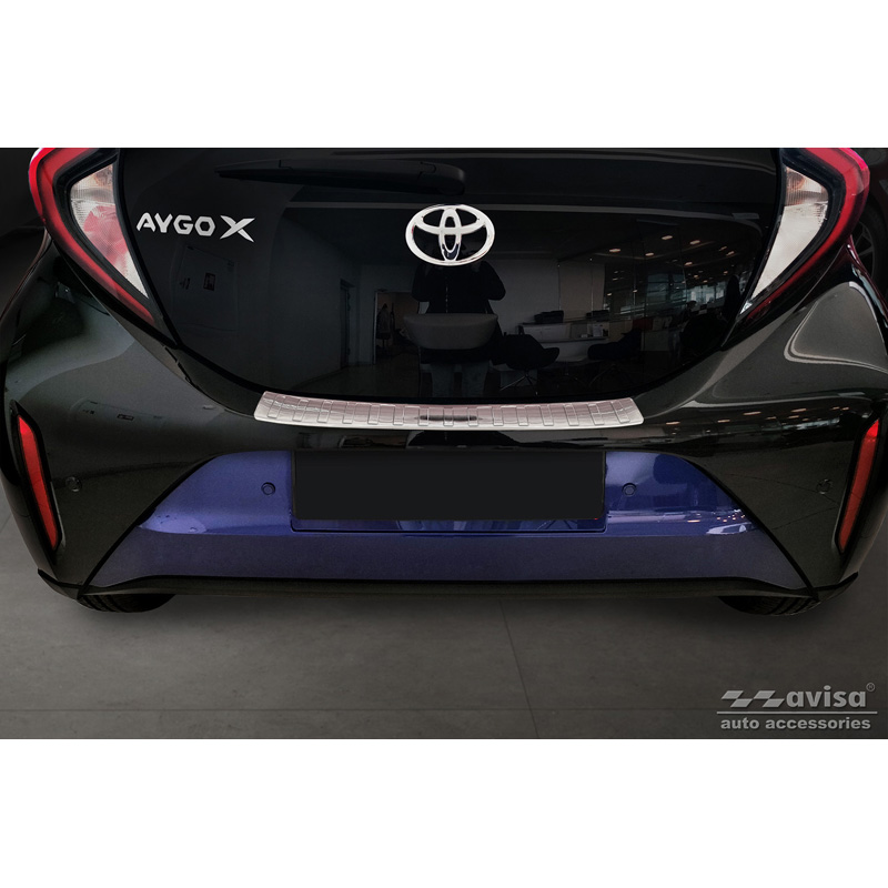 Stainless Steel Rear bumper protector  Toyota Aygo X 2022- 'Ribs'