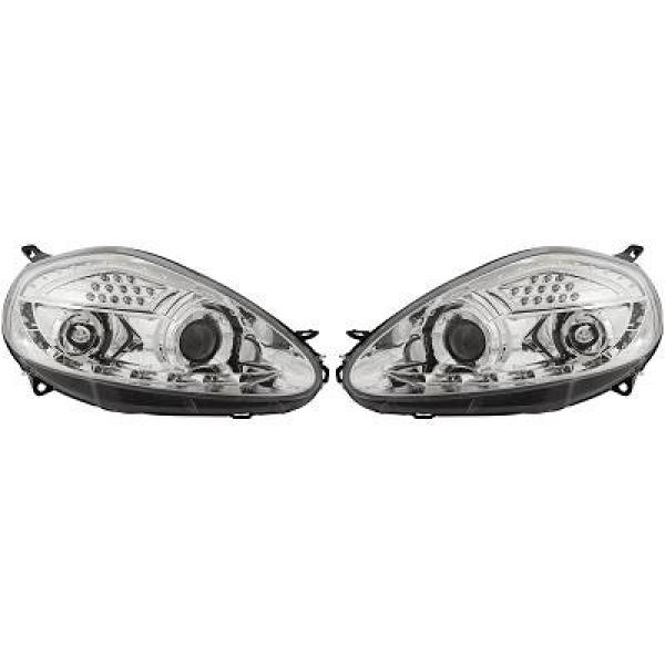 Koplampen Fiat Grande Punto 05-10 Chroom LED