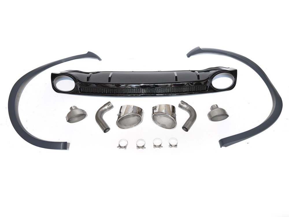 Diffuser RSQ5 look Audi Q5 SUV FY (2020-2024) Zilver incl. wielkast lijsten