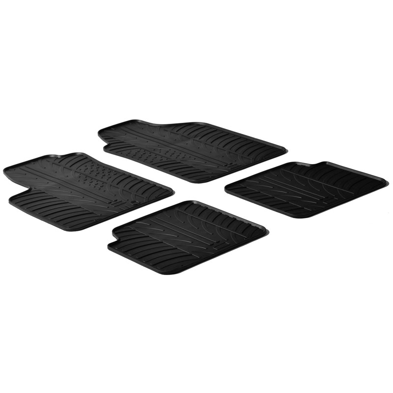 Rubber car mats set  Fiat 500 2007-2012 (T profile 4-pieces)