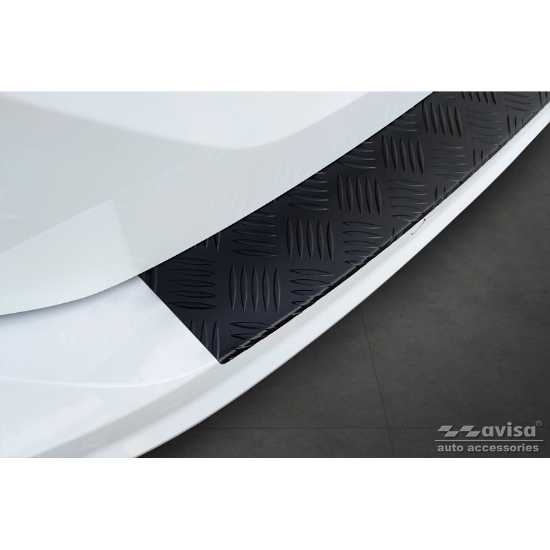 Matt Black Aluminum Rear bumper protector  Volkswagen Touran III 2015- incl. R-Line 'Riffled Plate'