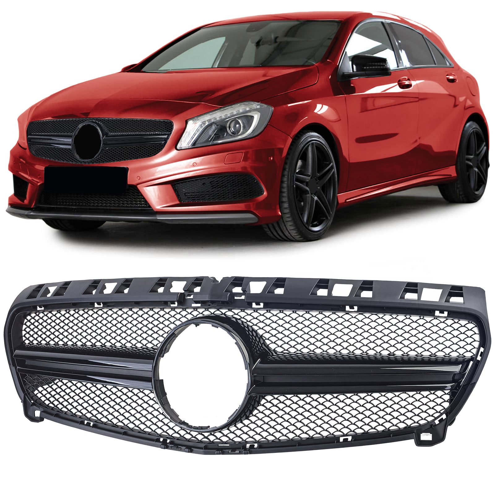 Grill Mercedes A-Klasse W176 12-15 Zwart