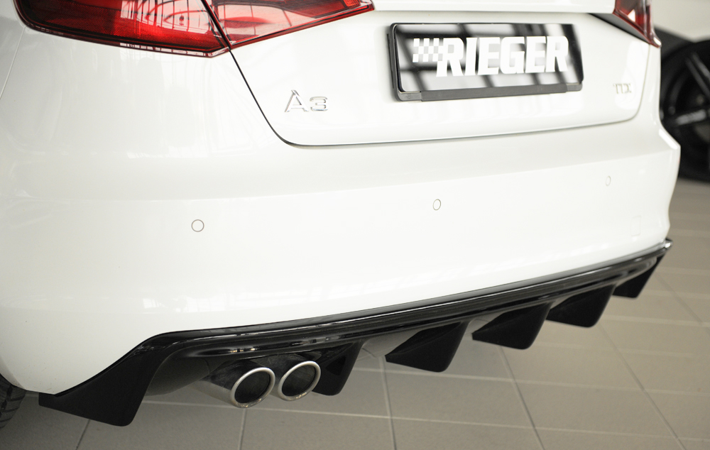 Audi A3 8V 12-16 Diffuser Rieger Glans zwart