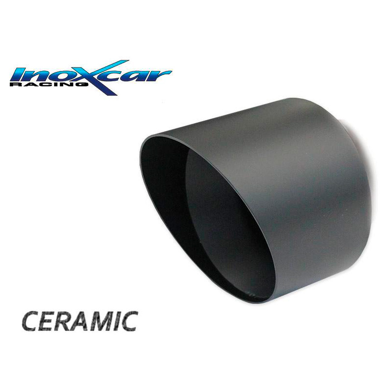 InoXcar 100% Edelstahl Sportauspuff passend für Opel Corsa F 1.2 (101PS) 2019- 90mm Ceramic Black