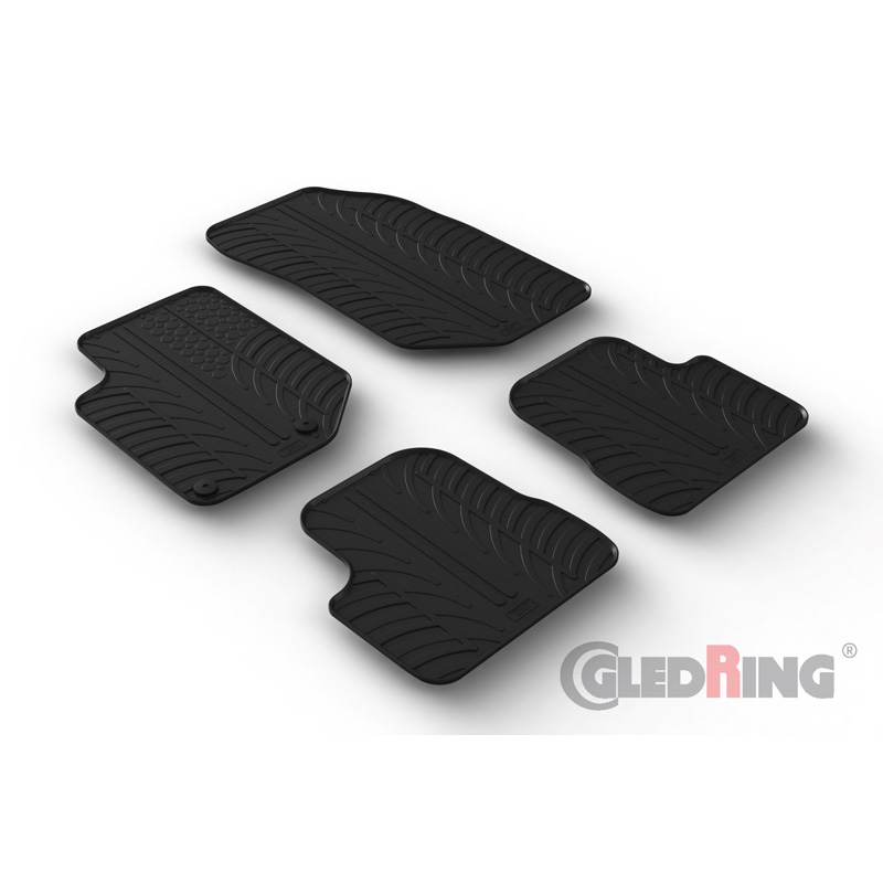Rubber car mats set  Citroën DS3 Crossback 2019- excl. Electric (T profile 4-pieces + mounting clips)