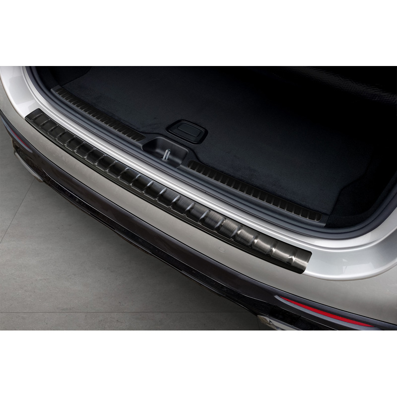 Black Stainless Steel Rear bumper protector  Mercedes GLC II (X254) 2022- 'Ribs'