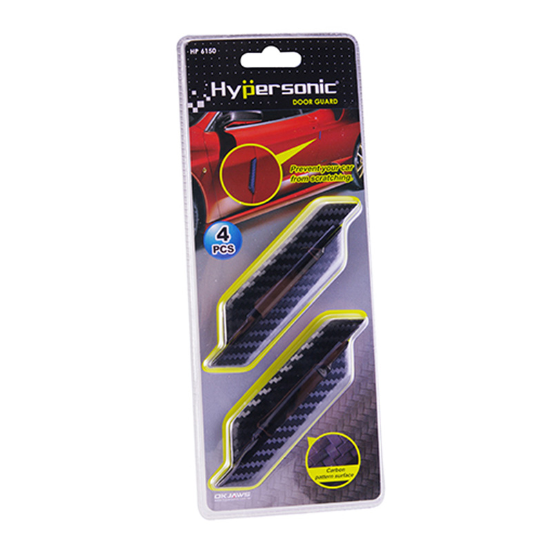 Set universele deurbeschermstrips 97x15mm - Zelfklevend - Carbon-Look - Set à 4 stuks