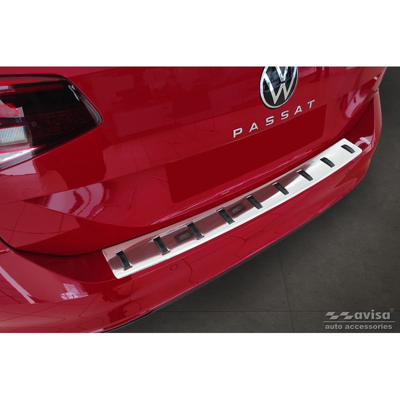 Stainless Steel Rear bumper protector  Volkswagen Passat Variant 2014-2019 & Facelift 2019-2023 (incl. R-Line/Alltrack) 'STRONG EDITION'