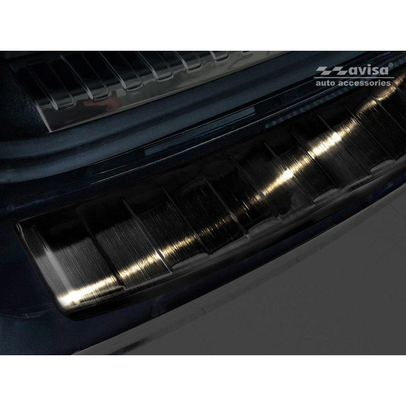 Black Stainless Steel Rear bumper protector  Audi A6 (C8) Avant 2018-2023 & Facelift 2023- 'Ribs' incl. S-Line & Allroad