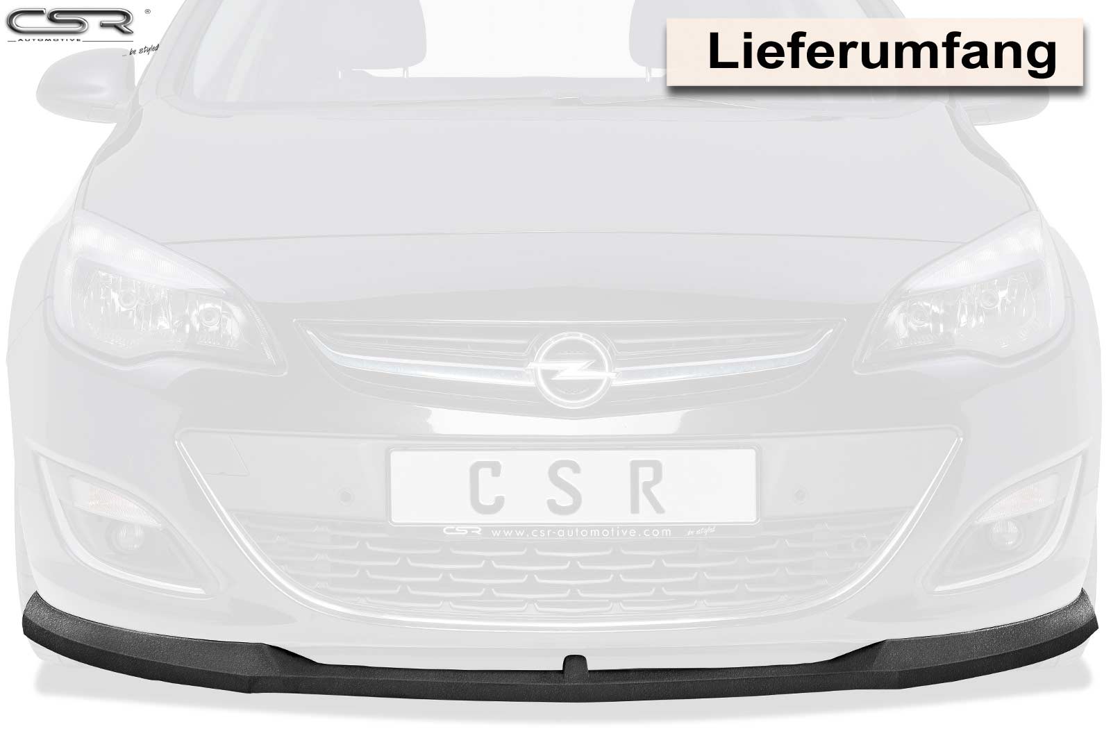 Voorspoiler Opel Astra J Glans Zwart
