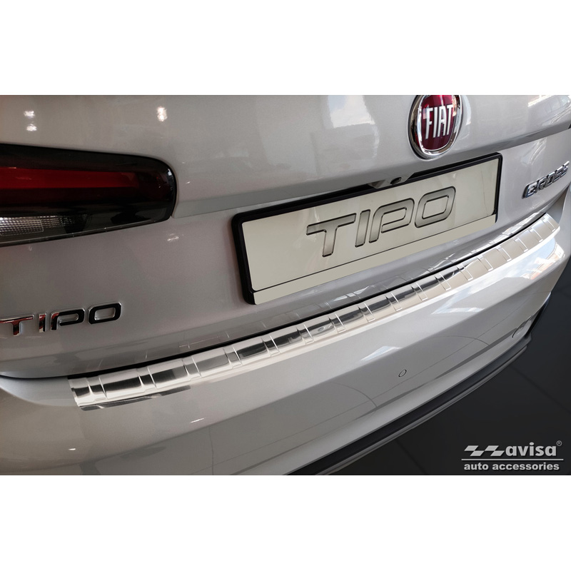 Stainless Steel Rear bumper protector  Fiat Tipo Cross 2020- 'Ribs'