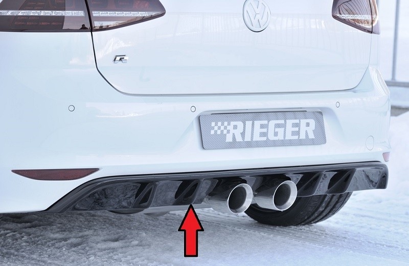 Achterbumper Diffusor Glossy Black Rieger VW Golf R 7