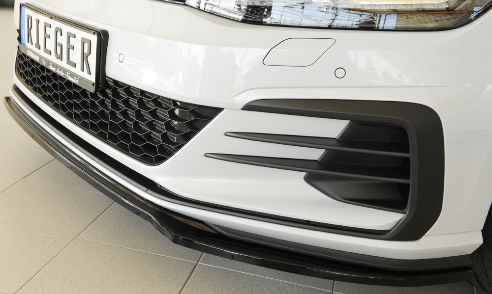Voorspoiler Volkswagen Golf 7 FL GTI GTD GTE Rieger Glans Zwart
