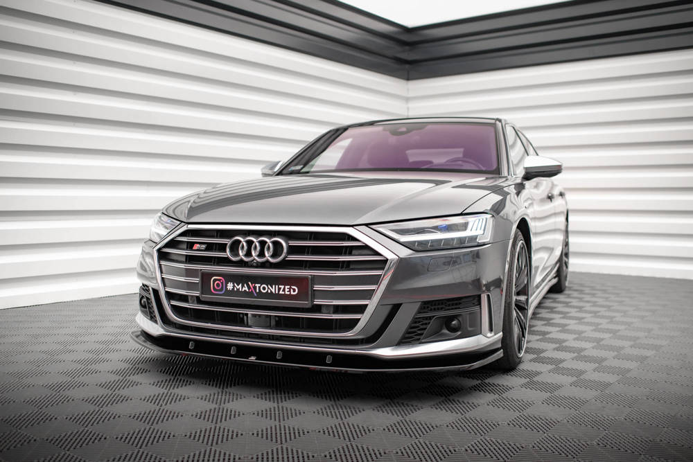 Voorspoiler V.2 Audi A8 S-Line / S8 D5 Maxton Glans Zwart