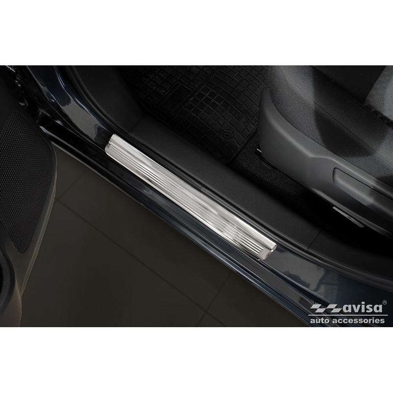 Stainless Steel Door sill protectors  Honda Civic X HB 5-doors 2017- 'Lines' - 4-pieces