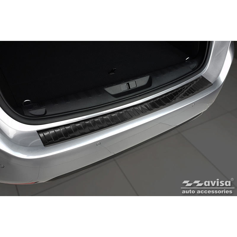 Black Stainless Steel Rear bumper protector  Peugeot 308 II SW 2013-2017 & Facelift 2017-2021 'Ribs'