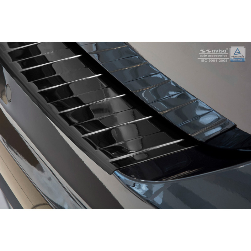 Black Mirror Stainless Steel Rear bumper protector  Volkswagen Touran III 2015- incl. R-Line 'Ribs'