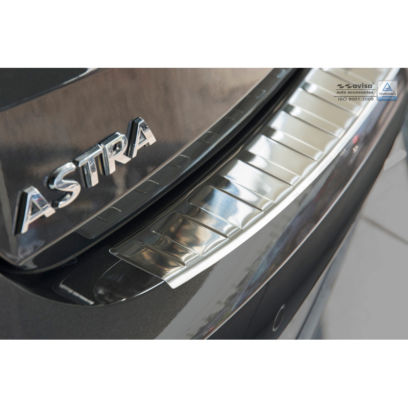 Stainless Steel Rear Bumper protector  Opel Astra K HB 5-doors 2015- 'Ribs'