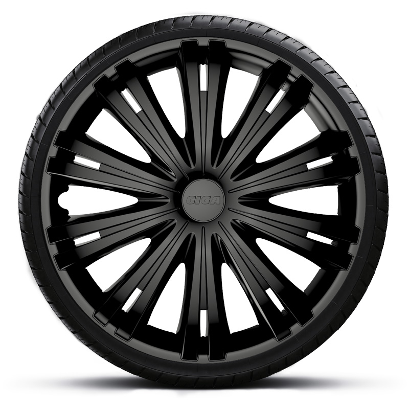 4-Delige Wieldoppenset Giga 16-inch mat zwart