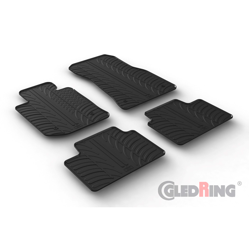 Rubber car mats set  BMW 3-Series G20/G21 Sedan/Touring 3/2019- (T profile 4-pieces + mounting clips)