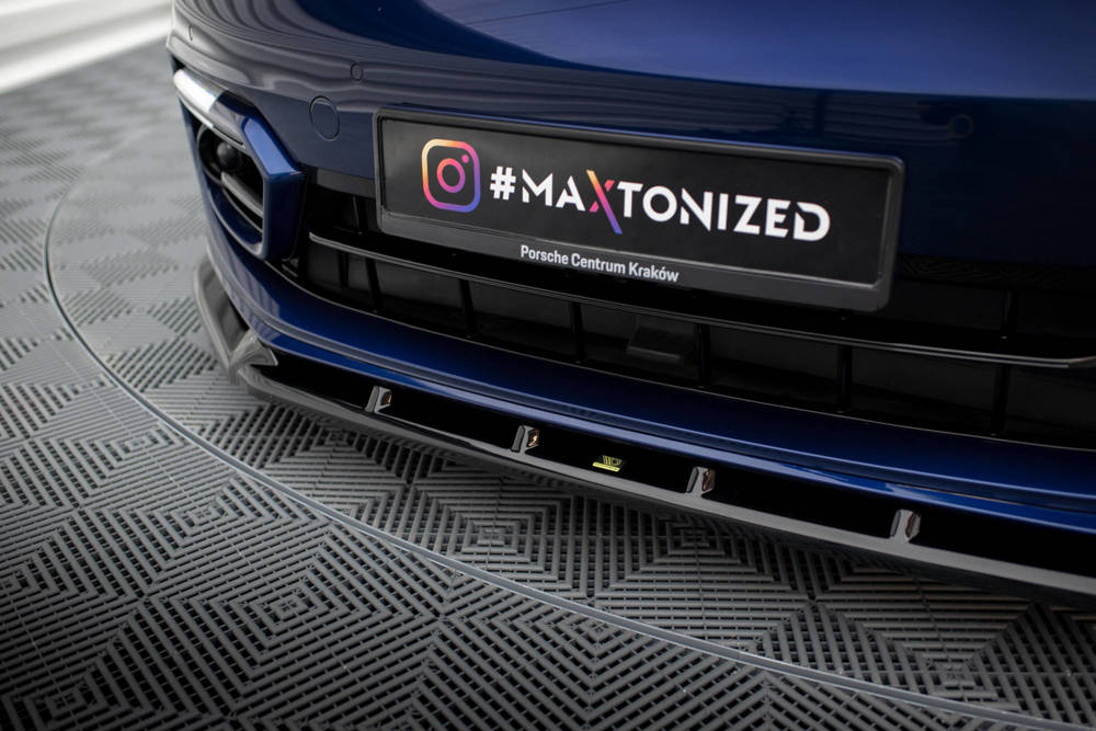 Voorspoiler V.2 Porsche Panamera E-Hybrid 971 Facelift  2020 - Maxton Glans Zwart