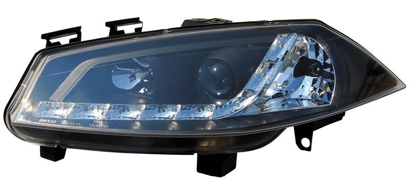 Koplampen Renault Megane 03-.. LED Devil Eyes DRL look zwart