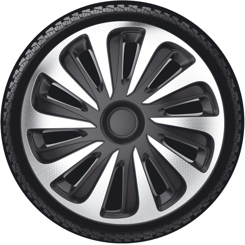 Set wheel covers Caliber 15-inch silver/black carbon-look