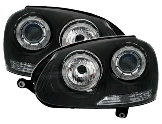 Headlights VW Golf V Angel Eyes Black