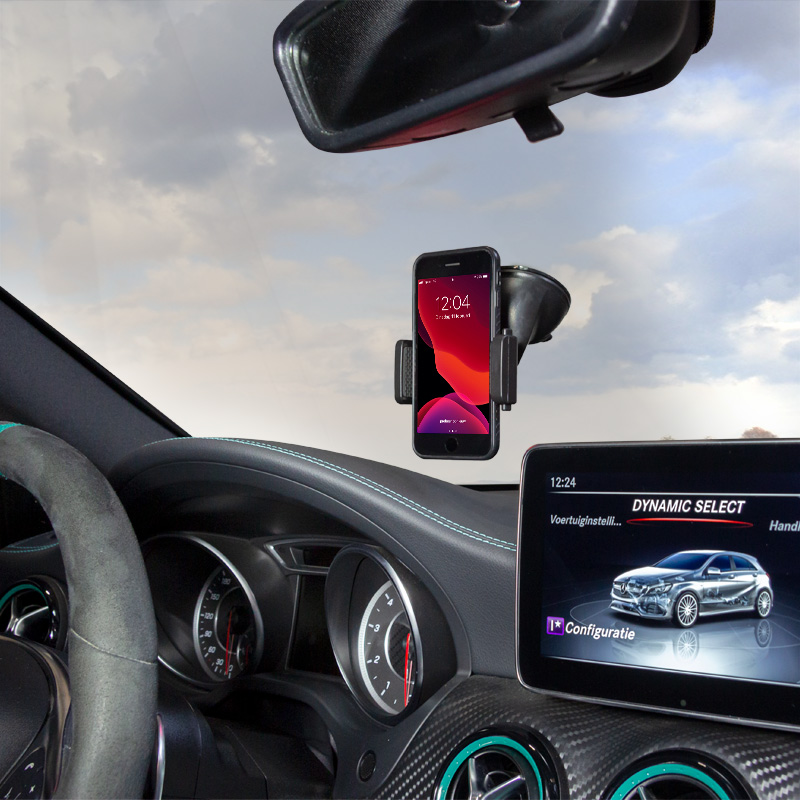 Universal U-Shape Smartphone Holder with Suction Cup 55-85mm