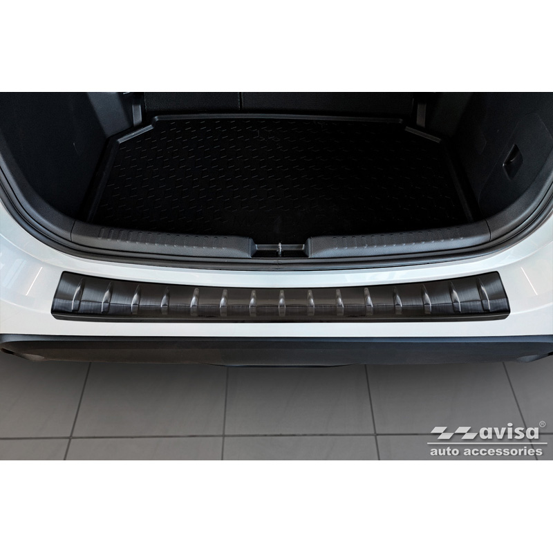 Black Stainless Steel Rear bumper protector  Mazda 2 Hybrid 2022- 'Ribs'