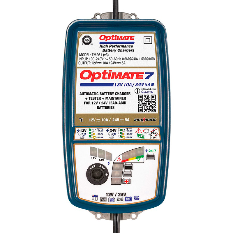 Optimate 7 12V 10-Amp / 24V 5-Amp 8-step 12V 10A Battery Saving charger-tester-maintainer