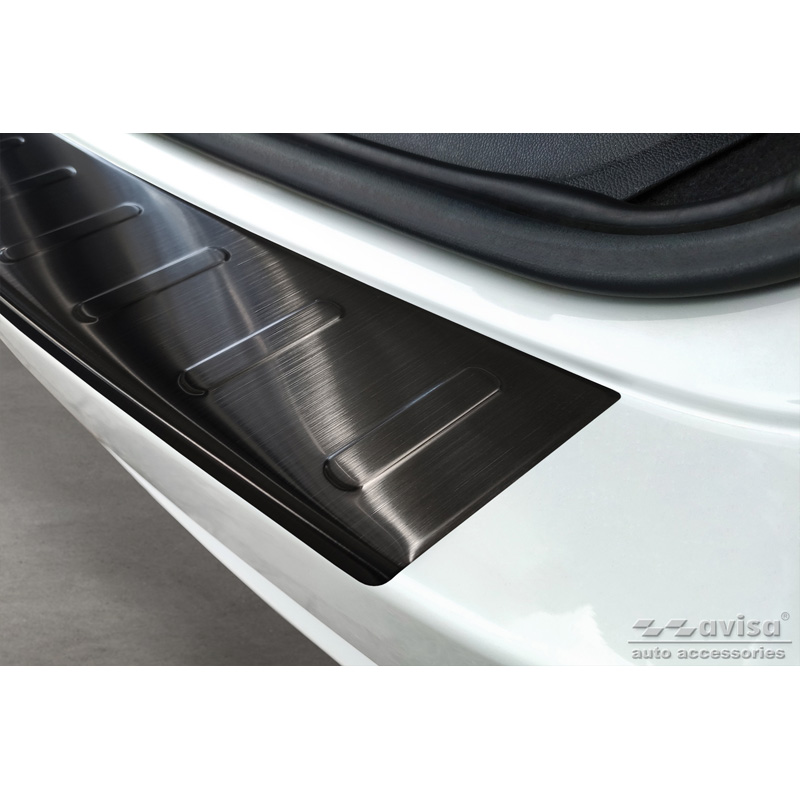 Black Stainless Steel Rear bumper protector  Renault Laguna III Grandtour 2007-2015 'Ribs'