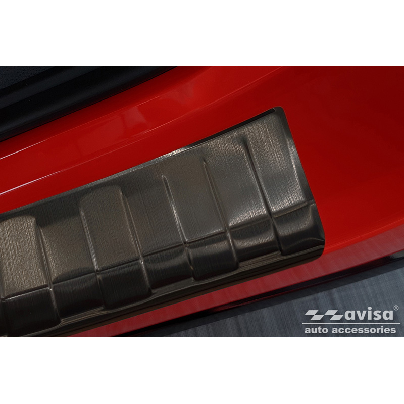 Black Stainless Steel Rear bumper protector  Toyota Yaris IV Hatchback 5-doors 2020-2024 & Facelift 2024- excl. GR 'Ribs'