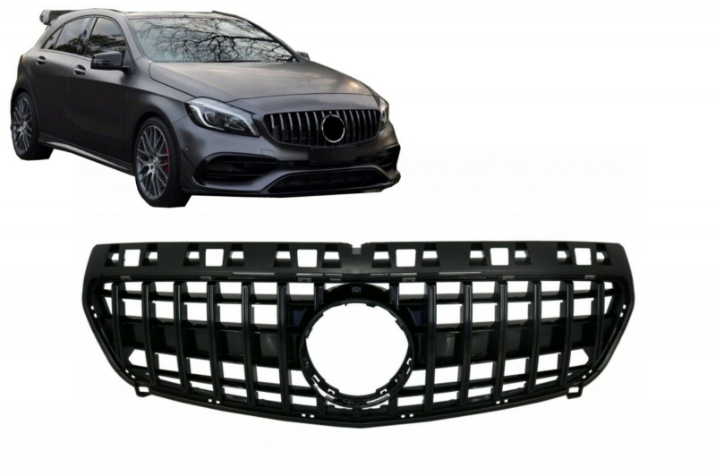 Grill Mercedes A-Klasse W176 12-15 GT-R Panamericana Zwart Glans
