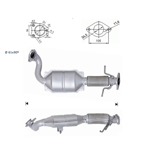 Ford FOCUS 1.8TD TDCI 1753 cc 85 Kw / 115 cv KKDA Magnaflow CAT