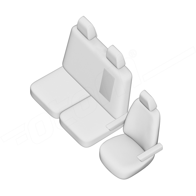 otoM New York Design Artificial leather seat covers 2+1  Volkswagen Transporter T7 2024- (armrests on driver's seat & table in backrest bench)