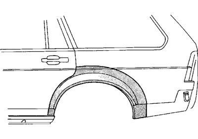 spatbordrand, 4 drs, links VW Passat, 1988-1993