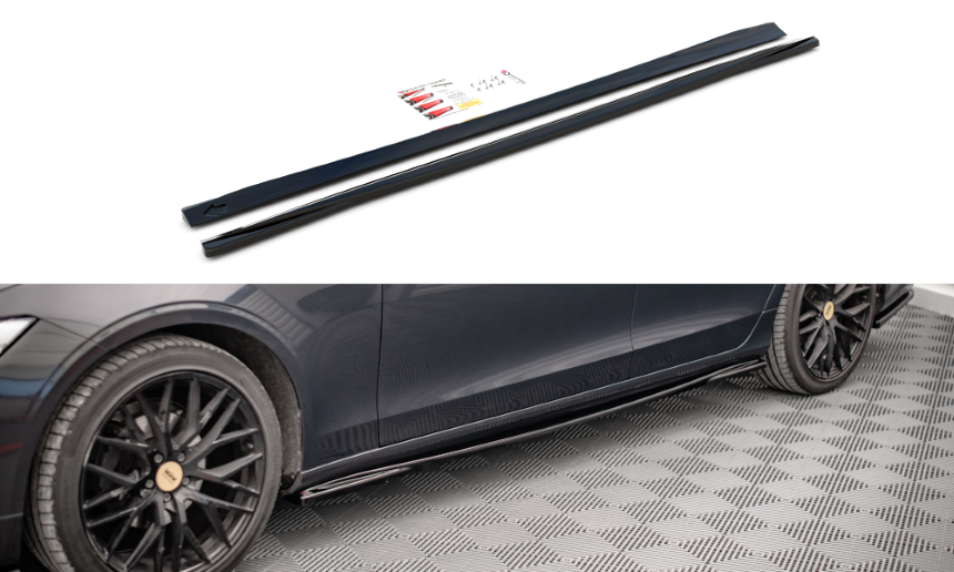 Zijskirts Volvo V90 Zwart Glans