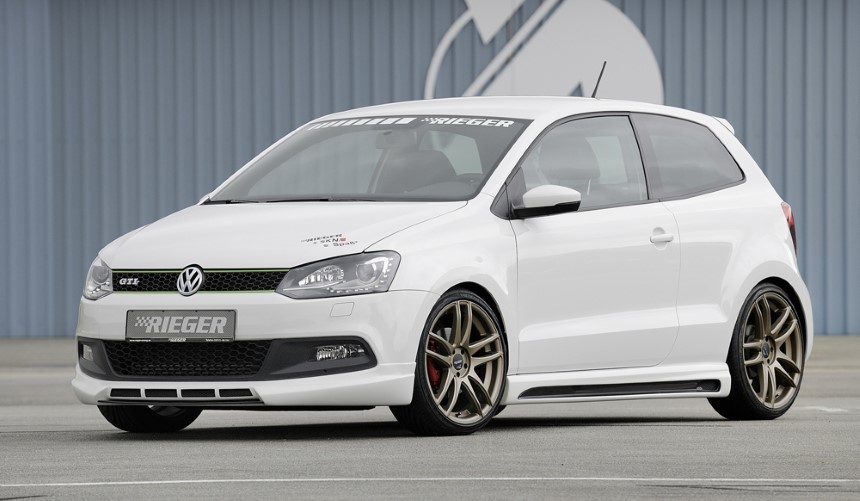 Voorspoilerlip VW Polo 6 GTI (6R) Rieger extra zijribben