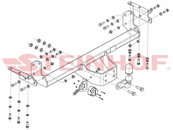 Trekhaak Nissan Navara (D40) (bumper met treeplank) 2005-....