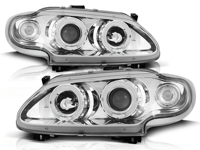 Koplampen Renault Megane 96-99 3/5 deurs Angel Eyes chroom