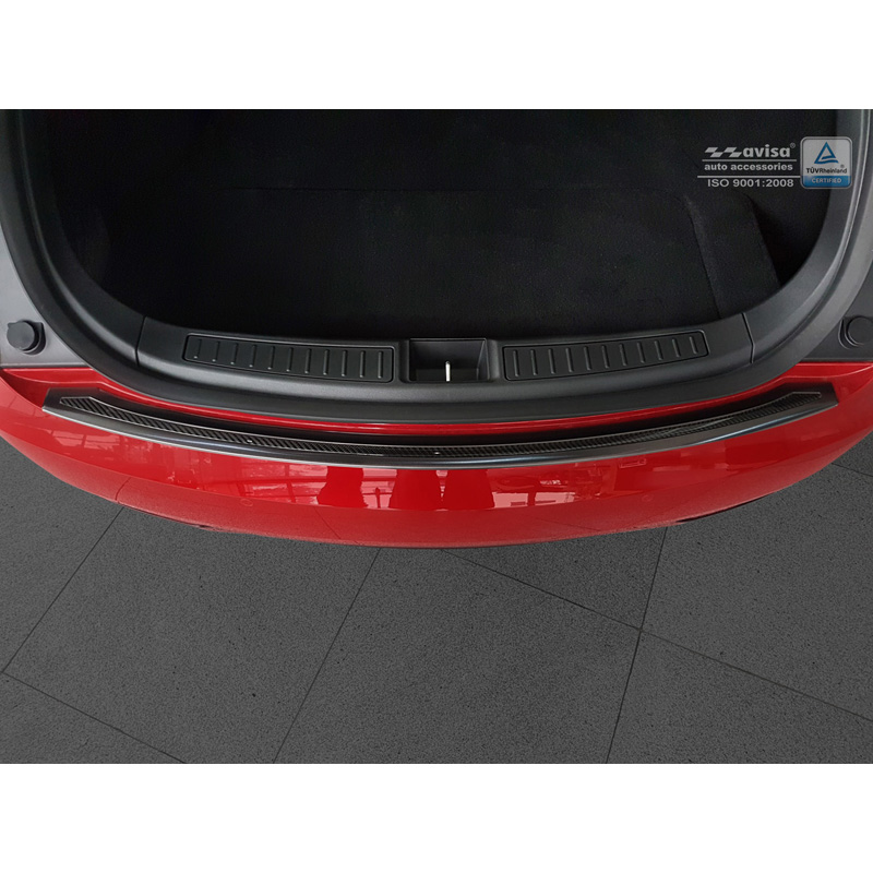 RVS Achterbumperprotector 'Deluxe'  Tesla Model S 2012-2016 & Facelift 2016- Zwart/Zwart Carbon