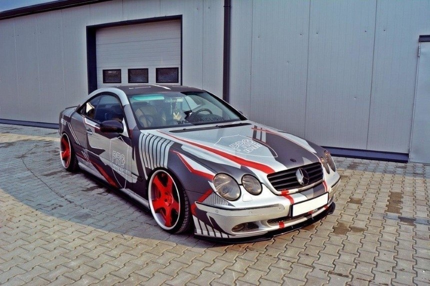 Voorspoiler Mercedes CL-klasse C215 Maxton Design glans zwart