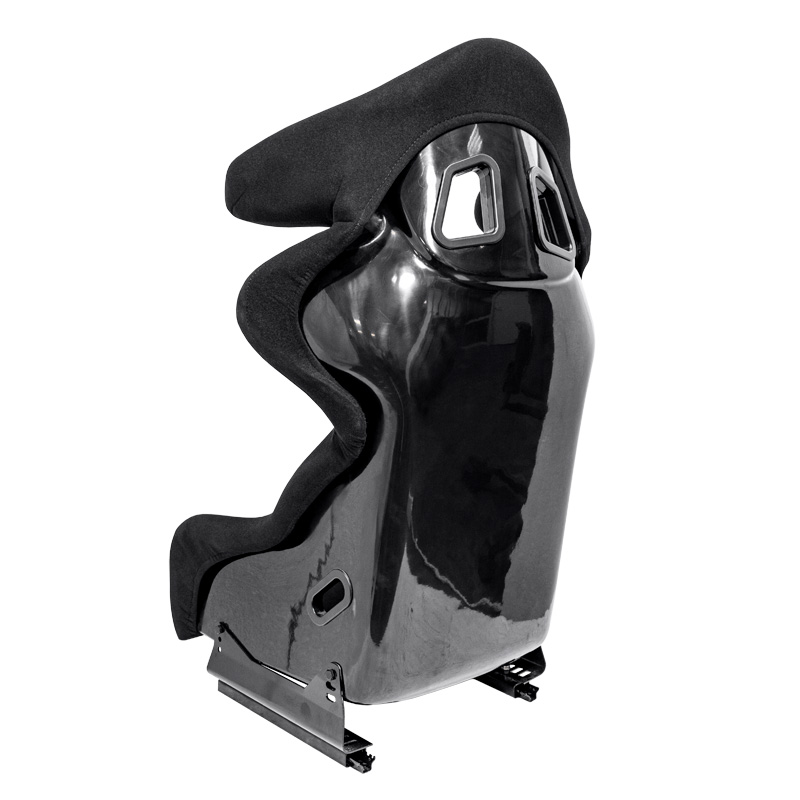 Sport seat 'JJ' - Black - Non-reclinable fibreglass back-rest - incl. slides