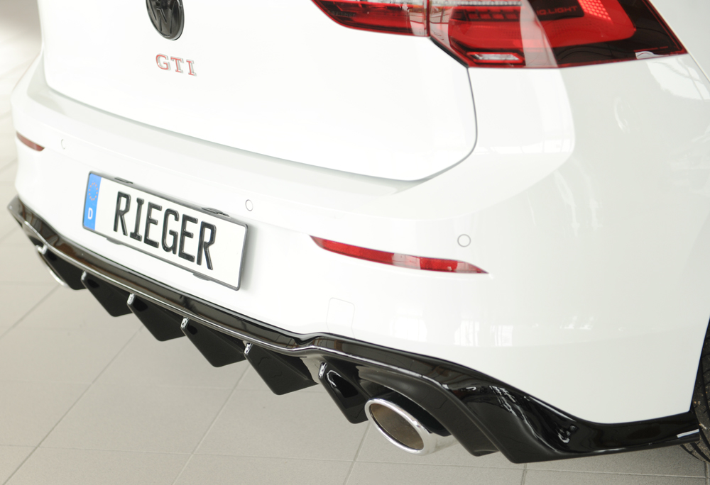 Diffuser Volkswagen Golf 8 GTI Clubsport Rieger Glans Zwart