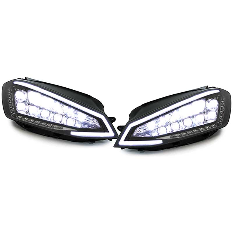 Set Koplampen Full-LED incl. DRL  Volkswagen Golf VII 2012-2017 - Zwart - incl. Stelmotor